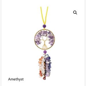 Healing Crystal Decor Tree of Life Car Hanging, Amethyst